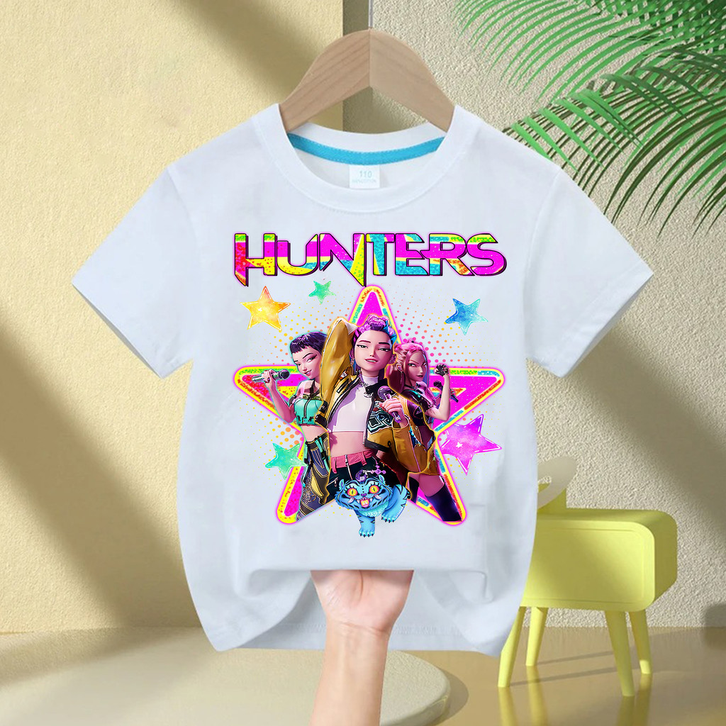 เสื้อยืดเด็กน่ารัก K-pop Demon Hunters พร้อมภาพอนิเมะ สไตล์แขนสั้น สำหรับฤดูร้อน - รูปที่ 5