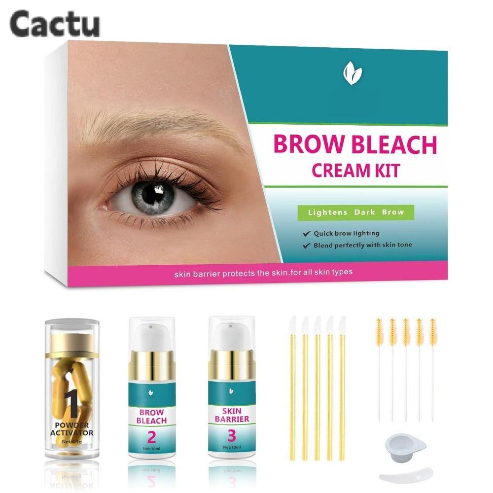 CACTU Brow Bleach Kit, Quick Eyebrow Bleach Brow Lightening Kit, ใช้งานง่ายไม่มีหยด 5 แอพพลิเคชัน Ey