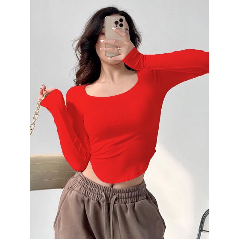 KEMEJA เสื้อเชิ้ตผู้หญิง TOP เสื้อเชิ้ตแขนยาวคอเหลี่ยม - FSI ใหม่ล่าสุด