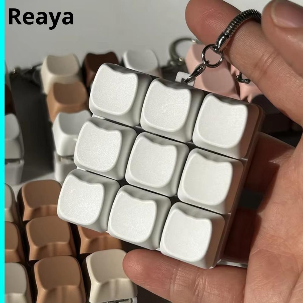 REAYA Keycap Pinch Toy, Finger Keyboard Cats Fidget Keychain, DIY Relief Stress Mechanical Button Cl