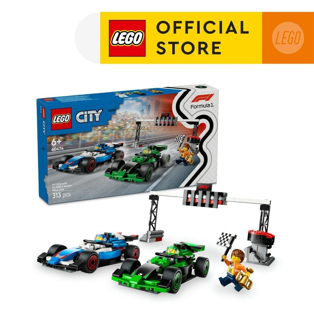 LEGO City 60474 F1 Grid พร้อม VCARB & Sauber Race Cars 313 PiecesHT99 DJ3H