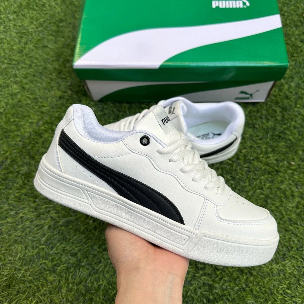 78 จัดส่งฟรี PUMA Skye PUMA รองเท้าผ้าใบ Low-Top สีขาว สีดํา ไซส์ 36-44