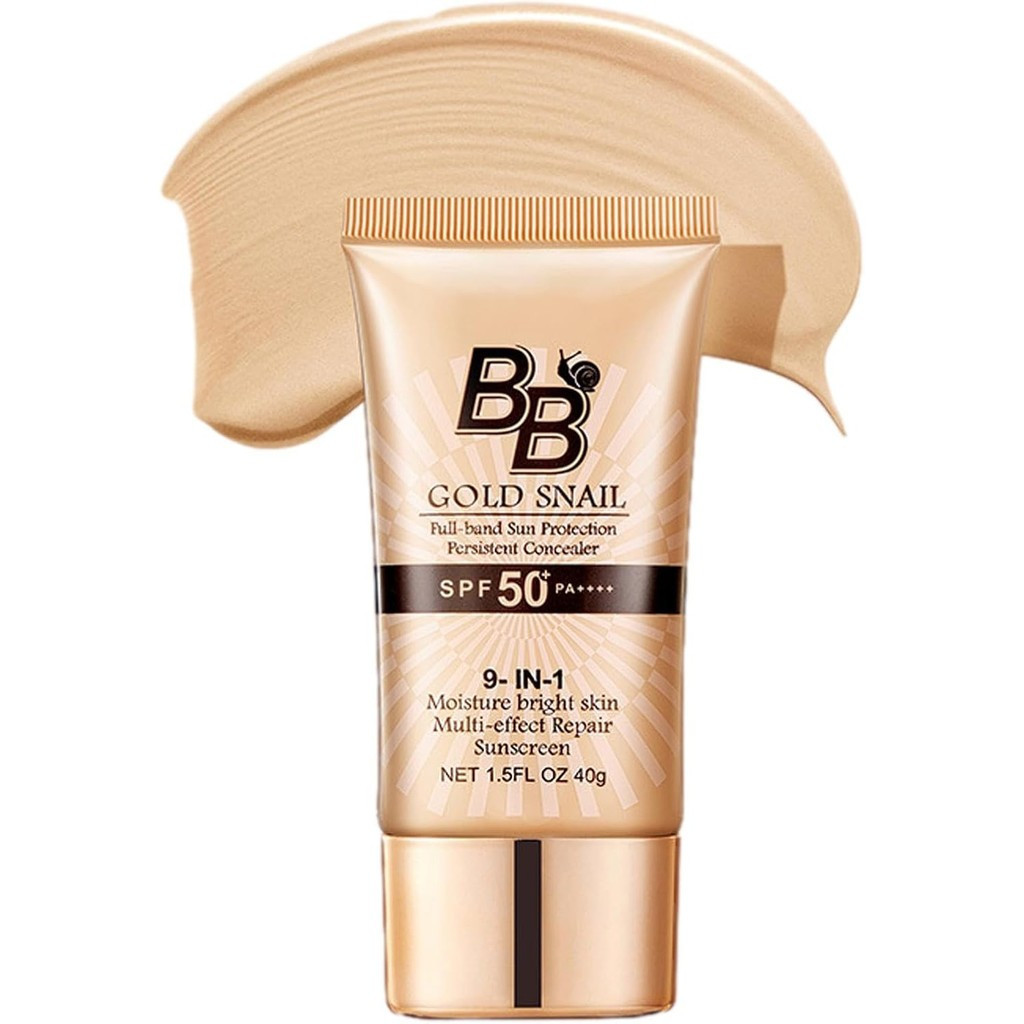 Aceirropy Gold Snail Sunscreen BB Cream Tinted Moisturizer พร้อม SPF 50+, 40g