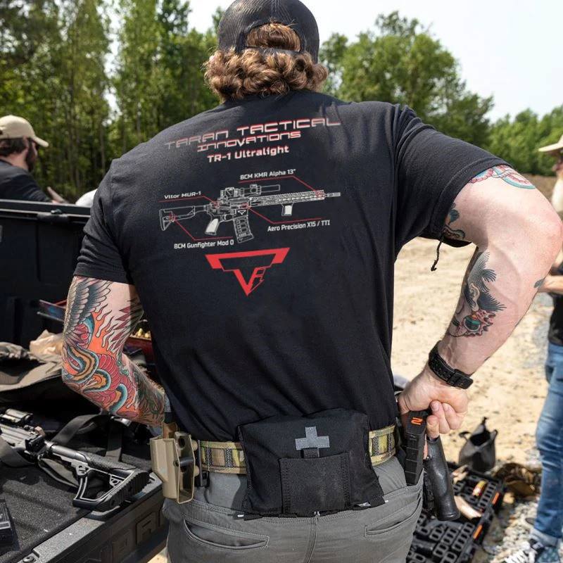 Taran ยุทธวิธี Taran ยุทธวิธี TR1 สะท้อนแสงยุทธวิธีการแข่งขันทหารพัดลมผ้าฝ้ายแขนสั้นเสื้อยืดขนาดใหญ่