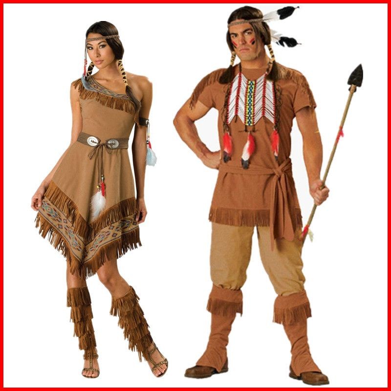 คอสเพลย์ฮาโลวีน พื้นเมือง Primal เครื่องแต่งกายสำหรับคู่ 918WDF1