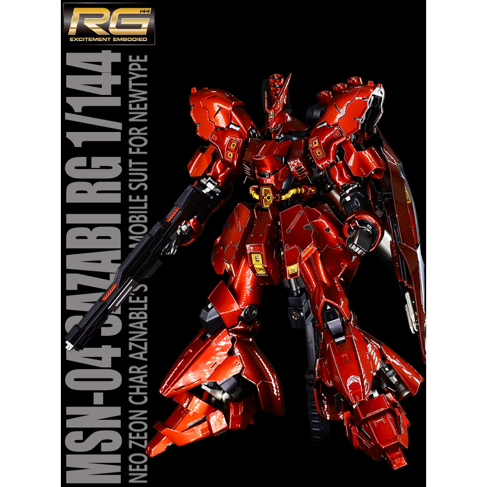 Chishou Bandai RG Electric Mirror Red Sazabi Sazabi Gundam Model 1/144 Sazabi Boy Gift