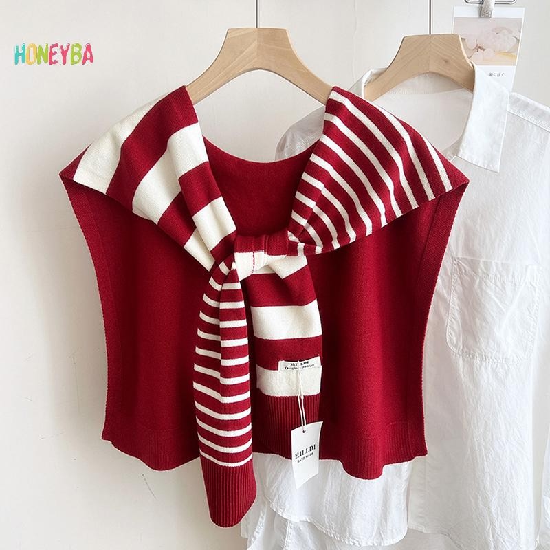 Honeyba New MatchสีดําและสีขาวถักลายAll-Matchingแฟชั่นตกแต รูปที่ 8