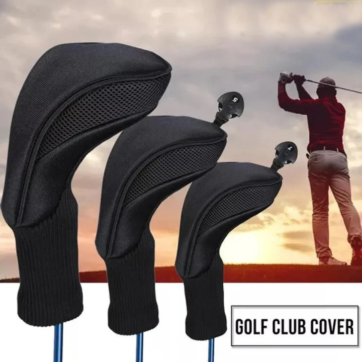 ​​ปลอกคลุมหัวไม้กอล์ฟผ้าไนล่อน 3 ชิ้น (หมายเลข 1/3/5) สำหรับ Fairway และ Driver เกรด 1680D​​