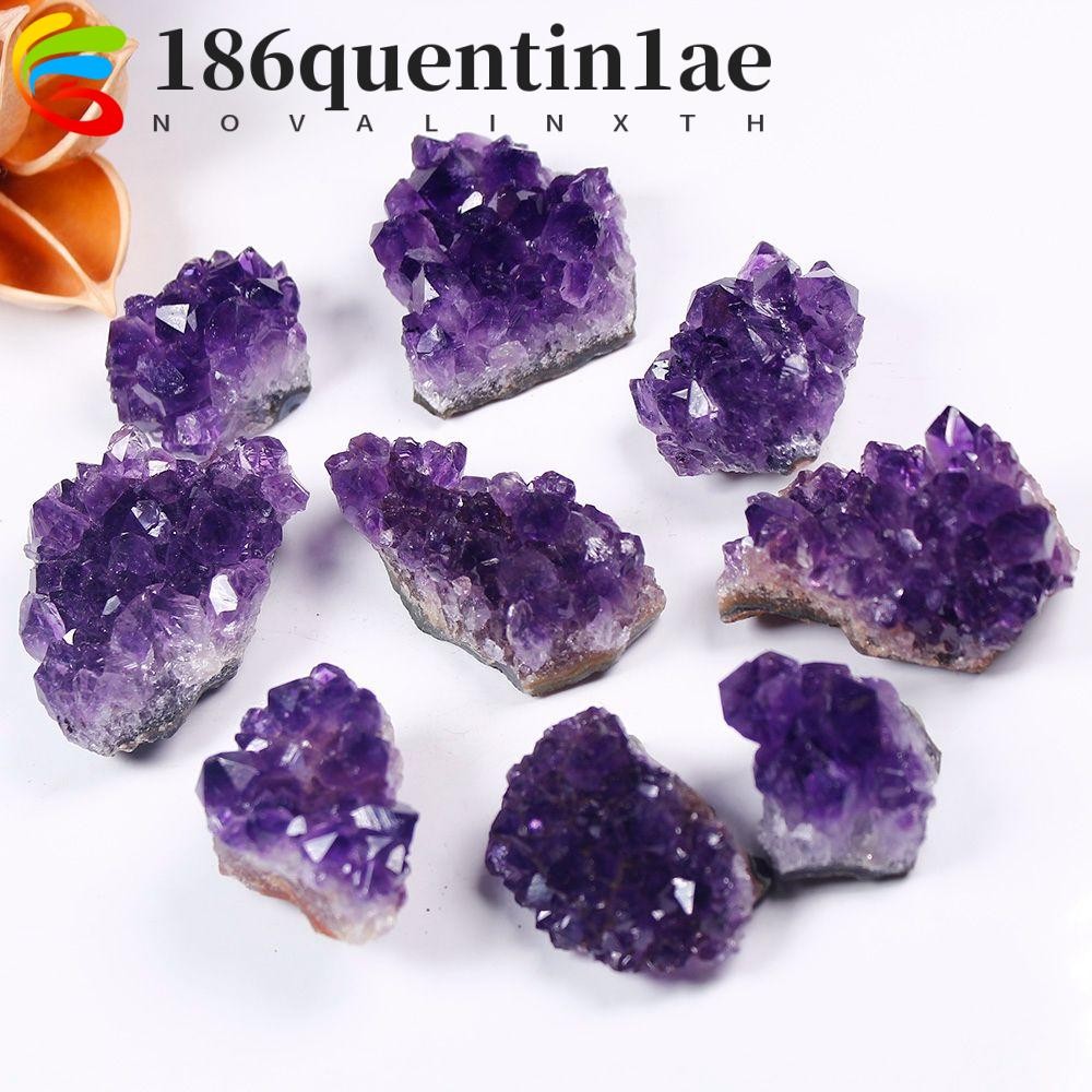 QUENTIN1AE สร้อยคอหินคริสตัลสีม่วง แบบคลัสเตอร์ เพื่อการฟื้นฟูสมดุล