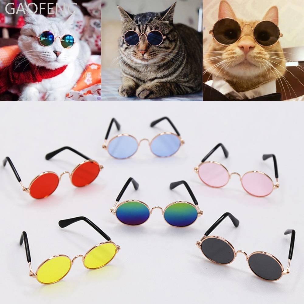 GAOFENG 1 PC Cool สัตว์เลี้ยงแมวแว่นตาสุนัขแว่นตาสุนัข Little Dog Cat แว่นตากันแดด Reflection Photo 