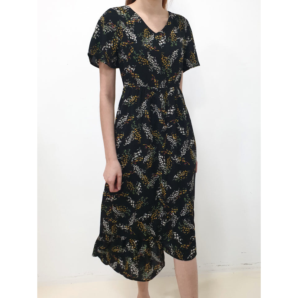 MADEBYFER Midnight Bloom Hi Low Midi