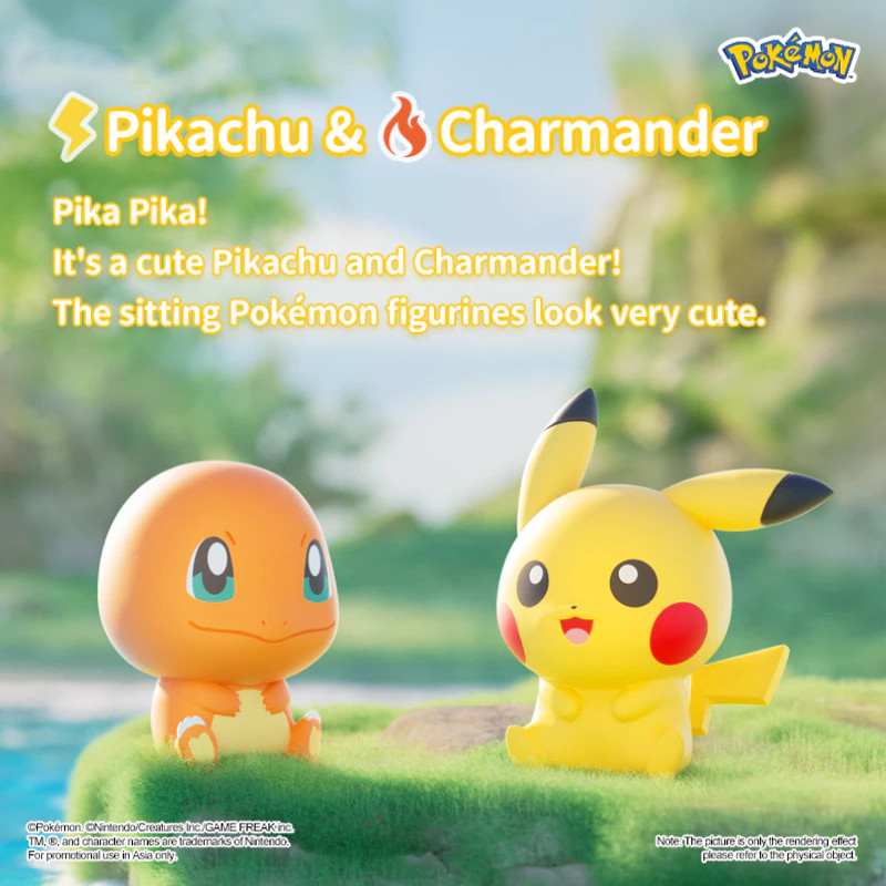 ซีรีส์ Pokémon Little Adventures Pikachu และ Charmander เครื่องประดับขนาดเล็กน่ารัก
