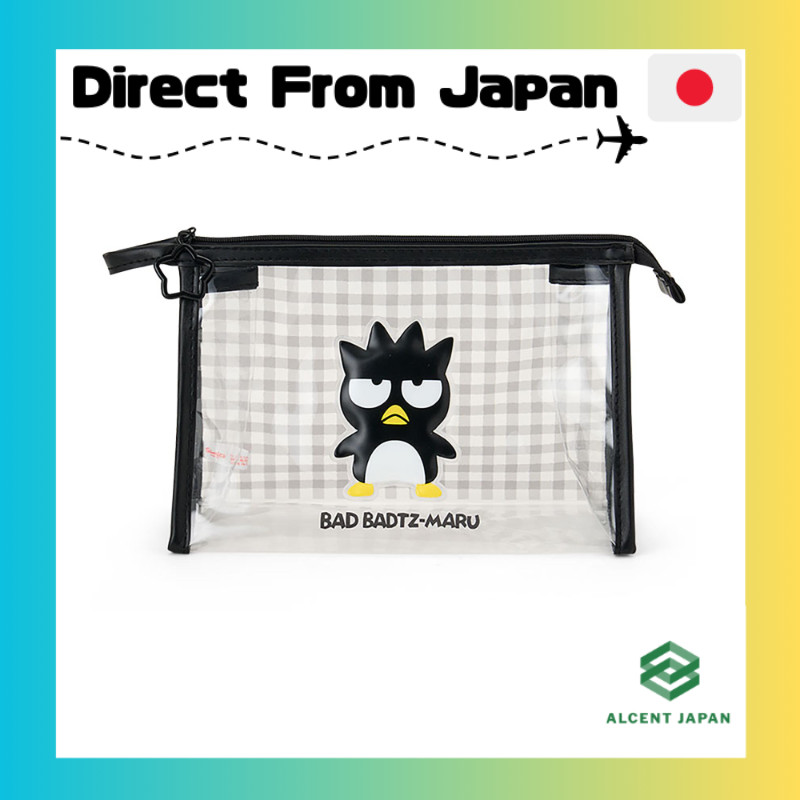 Sanrio (SANRIO) Clear Pouch Bad Badtz-Maru Transparent PVC & Steel Zipper Closure Recommended Age 3+
