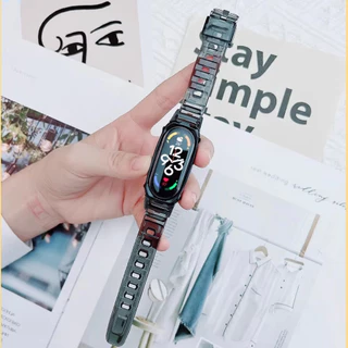 สายรัดกรณีโปร่งใส TPU อ่อน for Xiaomi Mi Band 10 9 8 ปกป้องหน้าจอ สายรัดข้อมือวงเข็มขัด for Smartwatc Mi Band 10 9 8 NFC