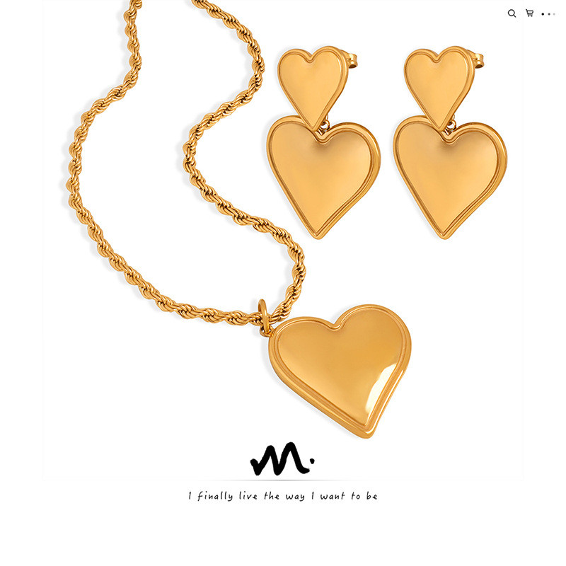 สร้อยคอหญิงแบบโซ่คลาวิคูล พร้อมจี้รักแท้ สไตล์ Instagram ทำจากทินเนียมชุบ gold 18K เครื่องประดับแมทช