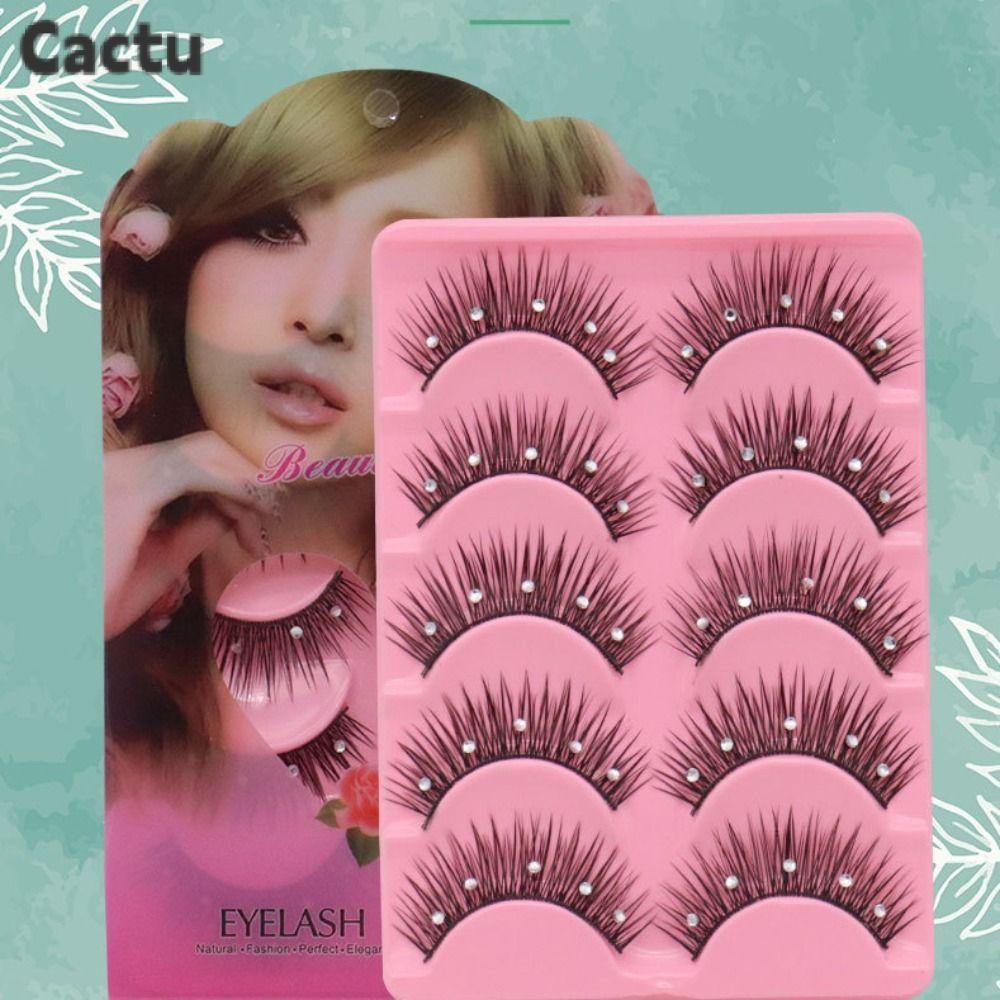 CACTU Diamond Manga Lashes Glitter Fuffy Lashes Handmade Dramatic Volume หนา Long Eye Lashes