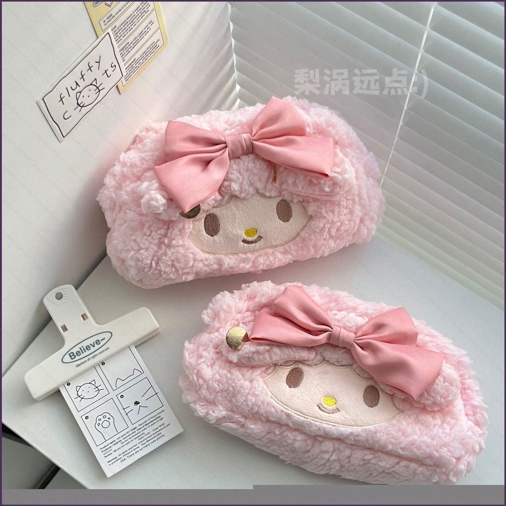 YT4 Sanrio mymelody การ์ตูนน่ารักตุ๊กตาดินสอสําหรับนักเรียนกระเป๋าเก็บขนาดใหญ่ความจุกล่องเครื่องเขีย