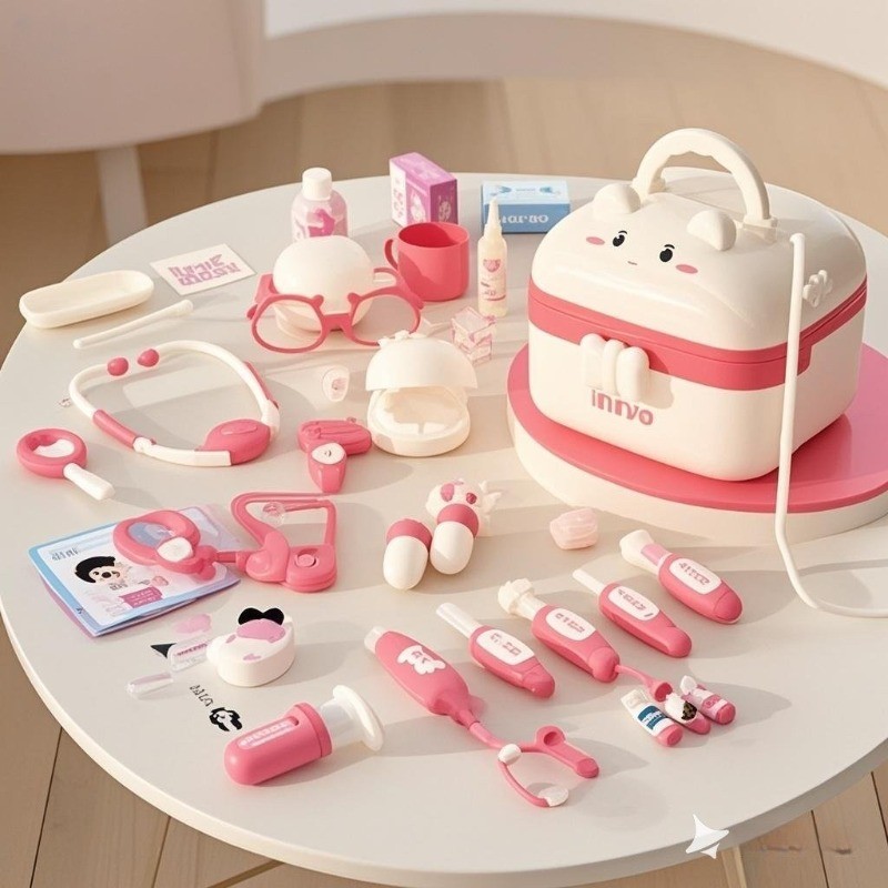 ชุดเล่นหมอเด็ก - ชุดของเล่นเพื่อการศึกษา 39/58 ชิ้นพร้อมหูฟังและเครื่องมือเพื่อสร้างแรงบันดาลใจจินตนาการ & พัฒนาความสนใจของการดูแลสุขภาพต้นของขวัญในป - รูปที่ 2