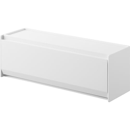 Yamazaki Magnet Cutlery Case, White, Dimensions: W26×D8×H9cm, Tower, Easy to Open and Close, Stackab