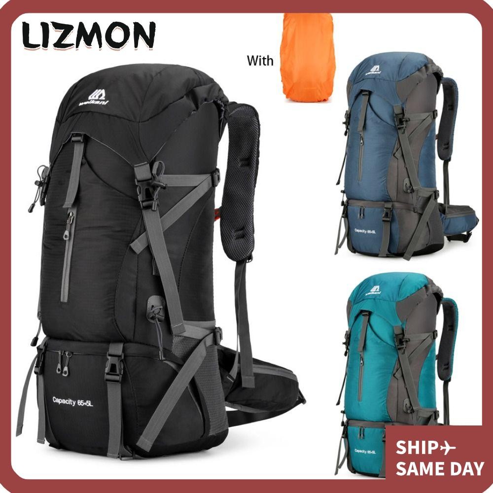 LIZMON Travel Rucksack,มือถือ 70Lกระเป๋าเป้สะพายหลัง,แบบพกพากันน้ําอเนกประสงค์ความจุขนาดใหญ่กระเป๋าเ