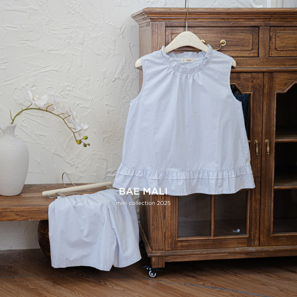 BAE MALI - SP927 ชุดใส่อยู่บ้านสีพื้นน่ารักคอระบาย