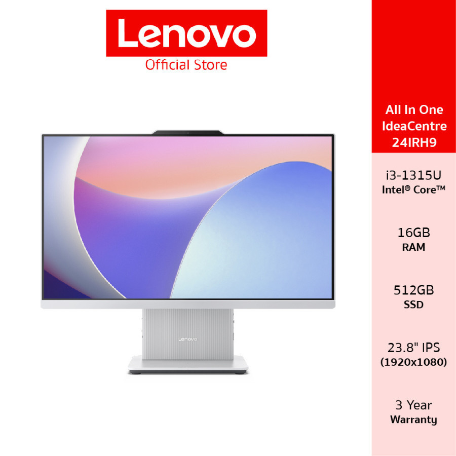 [ผ่อน 0%]Lenovo IdeaCentre AIO 24IRH9(F0HN00ERTA) Intel I3-1315U 16GB SSD 512GB 23.8" IPS