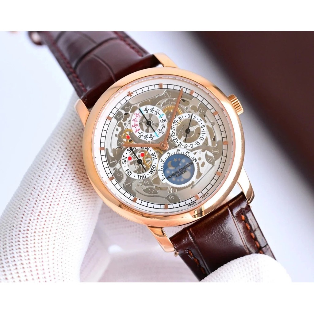 นาฬิกาปฏิทินถาวร Jiang Shi.Denton Heritage Series รุ่น: 43175/000R-9687.นาฬิกาเส้นผ่านศูนย์กลาง 41 ม