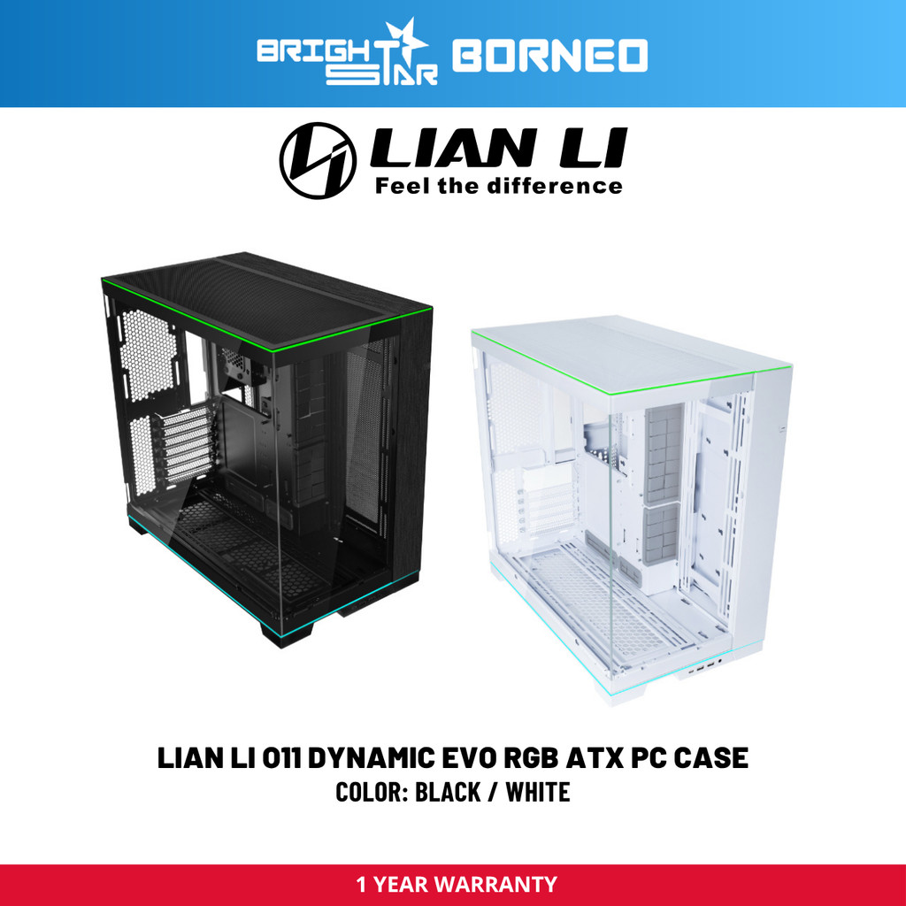 LIAN LI O11 Dynamic Evo RGB ATX Pc Case - สีดํา/ขาว