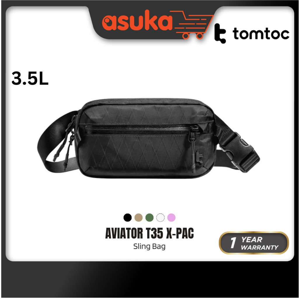 Tomtoc Aviator T35 X-PAC Chest Bag Large 3.5L Sling Bag Men Crossbody Bag with RFID Protection Chest