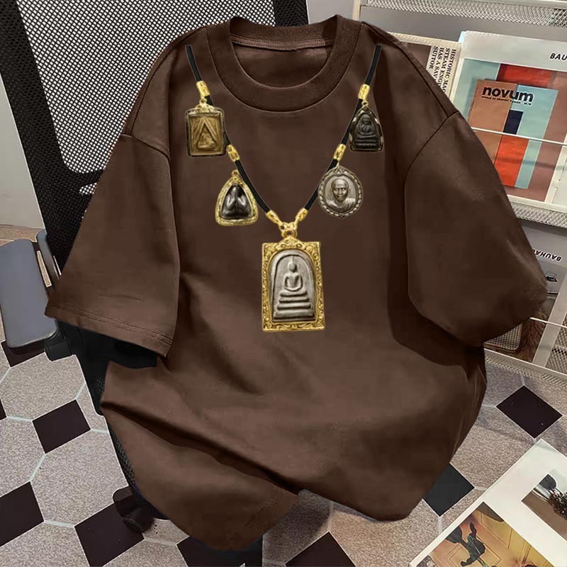 COD✅ (จัดส่งในกรุงเทพฯ) MAO Shopเสื้อสตรีท สื้อยืด oversize โคตรนุ่ม ผ้าคอตตอน ลาย "Amulet3" สินค้าใหม่ 📦พร้อมส่ง