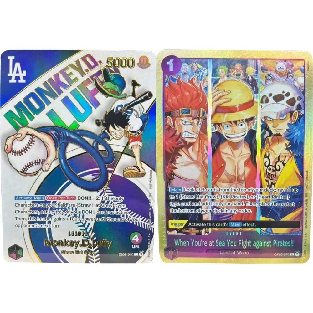 ลิงเบสบอล ONE PIECE D. Luffy EB02-010 EN คอลเลกชันการ์ด DIY คุณภาพสูง Self Made เกมอะนิเมะการ์ดของเล่น