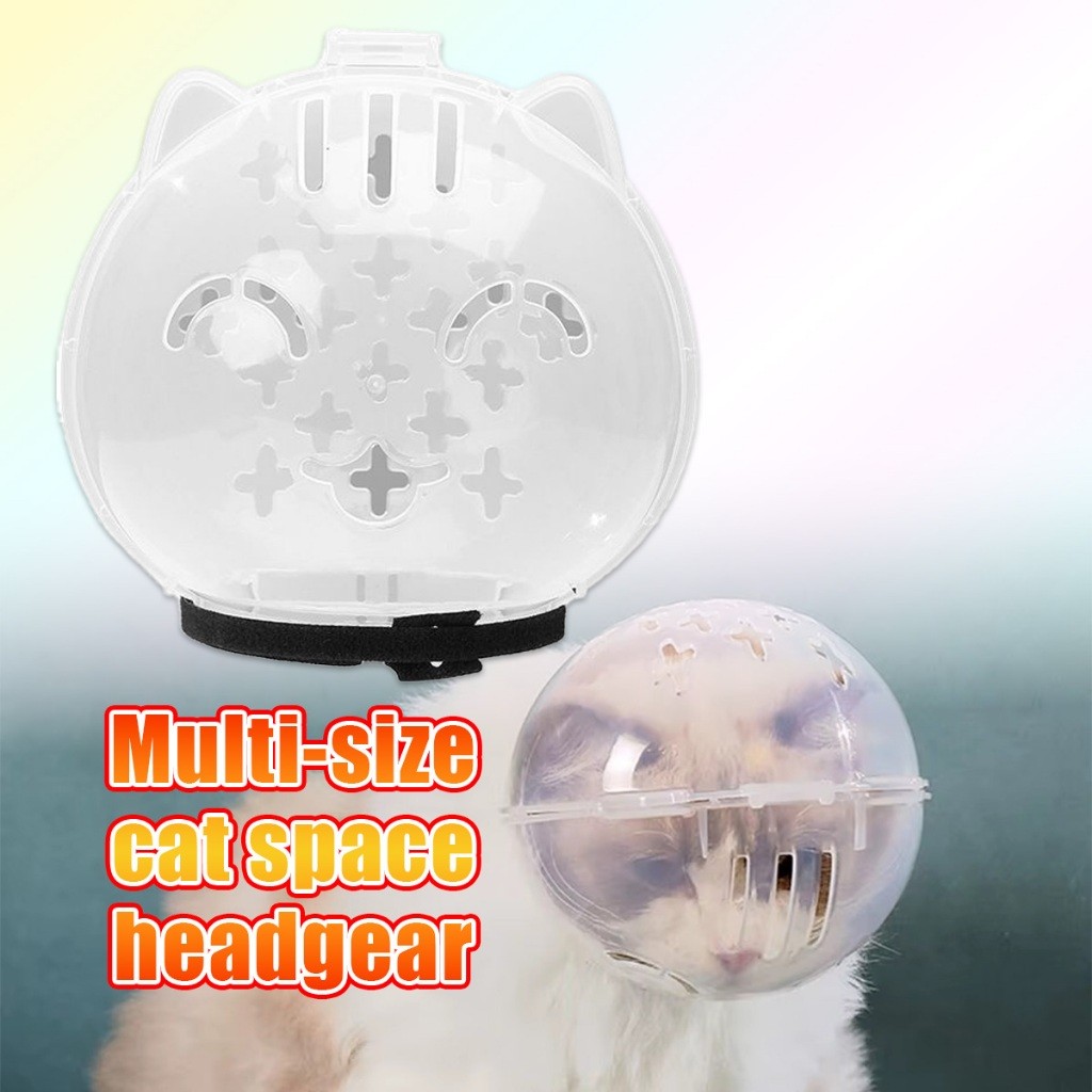 ร้านคนไทย！ ขนาดM/L ที่ครอบปากน้องแมว สีใส พลาสติก สำหรับป้องกันการกัด หมวกอวกาศแมว ตัดเล็บง่าย - รูปที่ 4