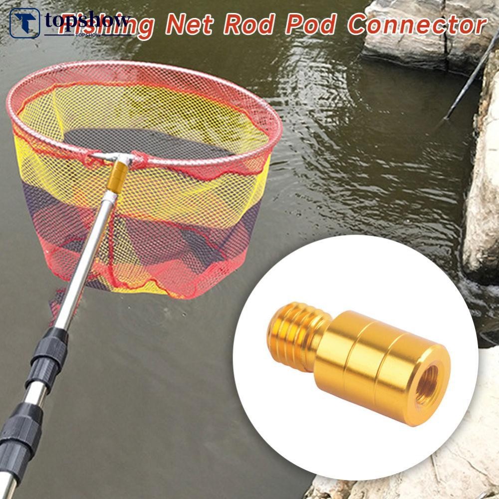 TOPSHOW 1PC ตกปลา Landing Net Pole Quick-เปลี่ยนอะแดปเตอร์อลูมิเนียม Quick Release Anti-Loose Nut อุ