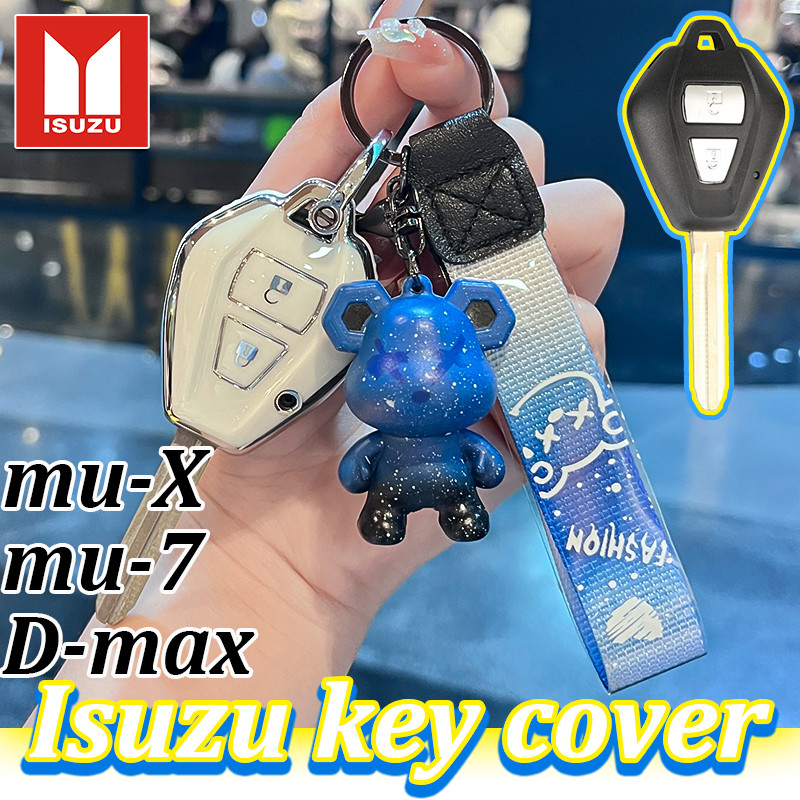 เคสกุญแจรีโมท Isuzu สําหรับ mu-X/mu-7/D-max/X-series พร้อมฝาครอบ พวงกุญแจหมี