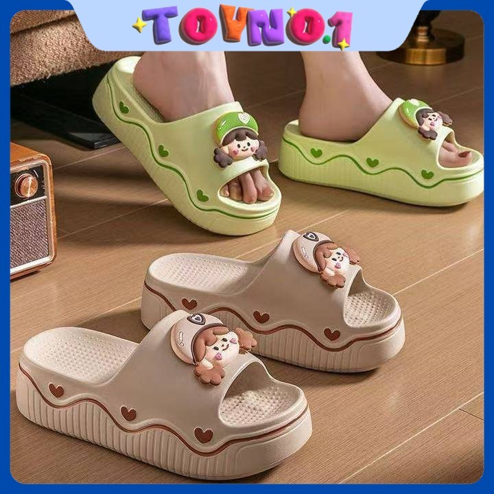 ToyNo.1🧸พร้อมส่ง🧸"LT-2421" รองเท้าแตะแบบสวม รูปกาตูนร์เด็กผู้หญิง พื้นหนา มี3สี  ใส่ไปทำงานเที่ยวได้