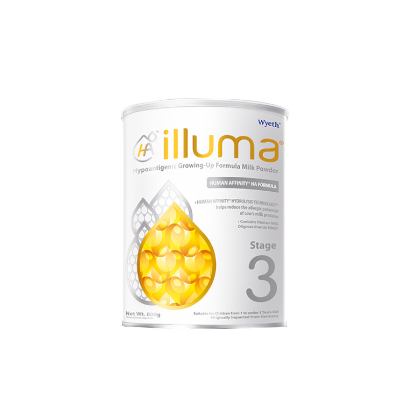 Wyeth Qifu Sensitive HA3-Stage Moderate Hydrolyzed Hypoallergenic Baby HMO นมผง 800g * 6 ร้านเรือธงอ