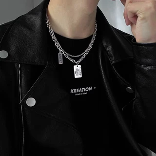 TSR.Men สร้อยคอ Hip-Hop สไตล์เรโทร การออกแบบเฉพาะ เข้ากันได้กับเสื้อผ้า คู่อินเทรนด์อุปกรณ์เสริม Unisex