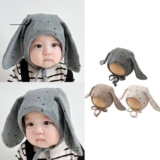 COD หมวกเด็กหูกระต่าย ผ้าฝ้ายใส่สบาย หมวกป้องกันหูบาง รูปร่างน่ารัก