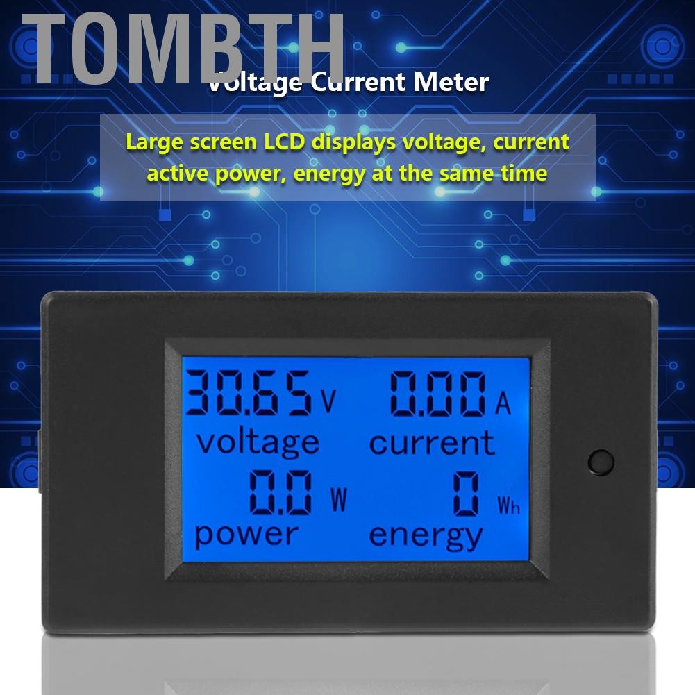 Tombth Tombth PEACEFAIR PZEM-051 DC 6.5-100V ดิจิตอลพลังงานไฟฟ้าแรงดันไฟฟ้าปัจจุบันเมตรจอแสดงผล LCD 