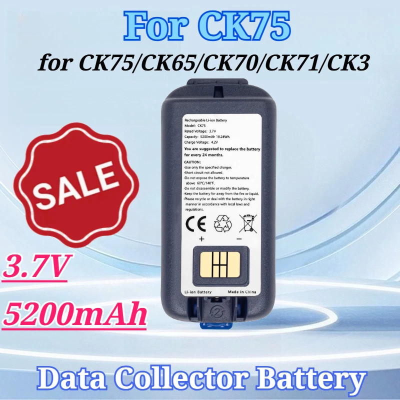 3.7V 5200mAh สําหรับ Intermec CK75 CK65 CK70 CK71 CK3 50135498-002 318-034-034 CK3 EDA60K AB17/AB18 