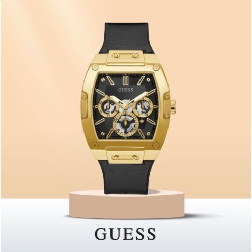 Guess Mens Black Gold Tone Multi-function Watch - GW0202G1 GW0202G2 GW0202G3 43mm