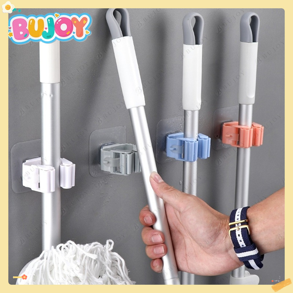 AuraLife ที่แขวนไม้กวาด ที่แขวนไม้กวาดติดผนัง ไม้ถูพื้น ติดตั้งง่าย แข็งแรงทนทาน ที่หนีบอเนกประสงค์