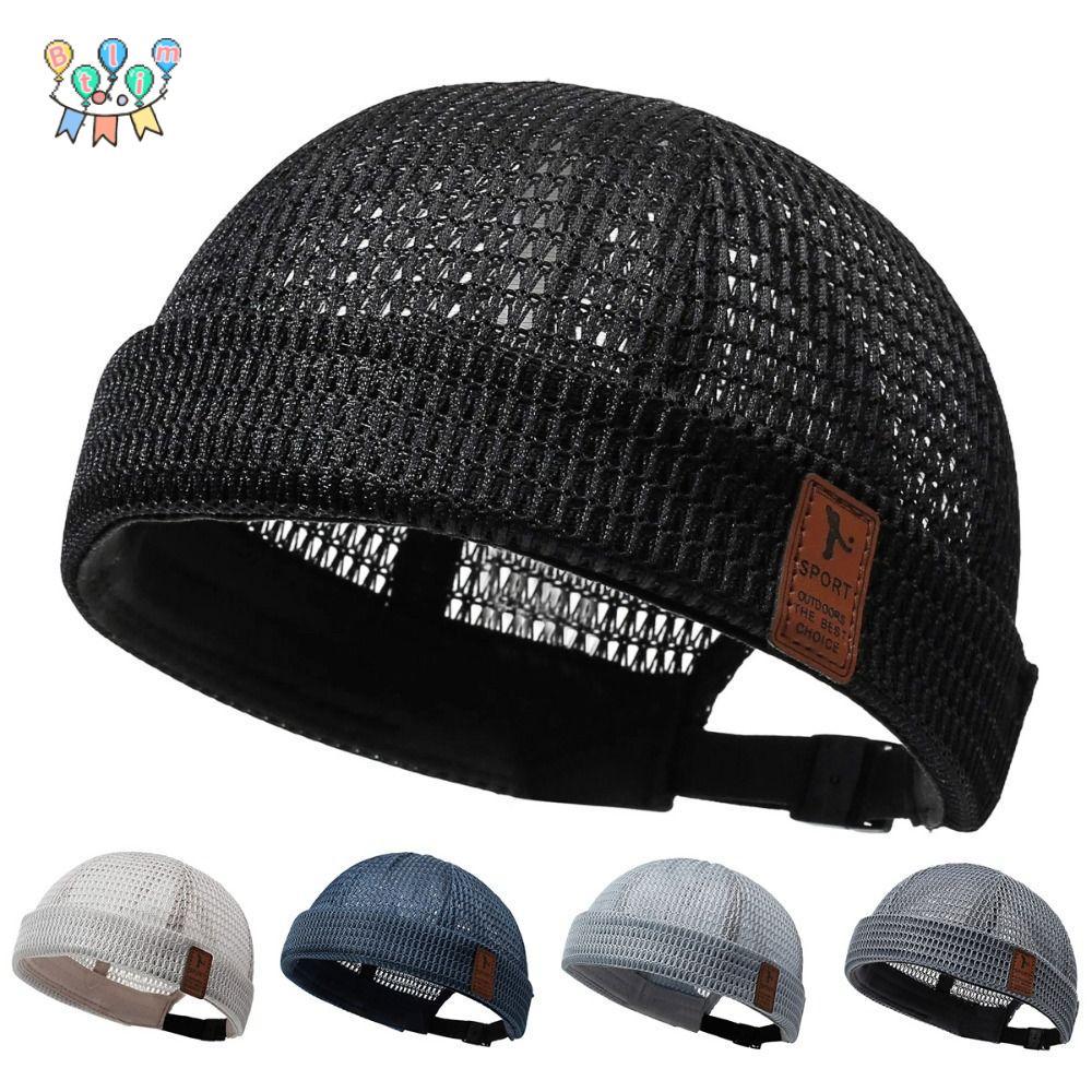 BTLIM หมวกผิวแตงโม, ตาข่าย Brimless Docker Beanies หมวก, Casual Breathable ปรับ Ultra-Light Skullcap ฤดูร้อน