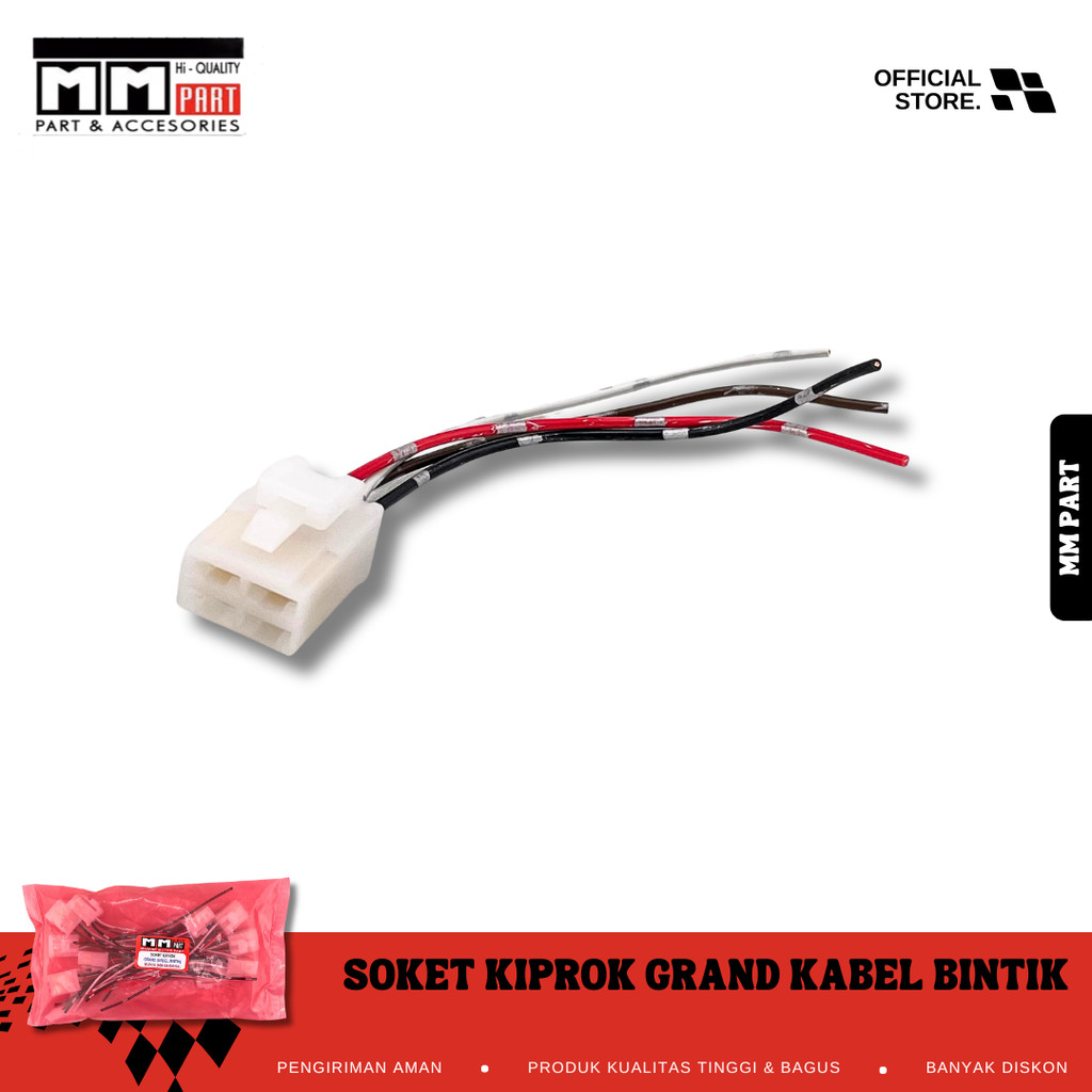 GRAND KIPROK SOCKET SPOT CABLE - HONDA GRAND KIPROK REGULATOR SOCKET 4 PIN COMPATIBLE