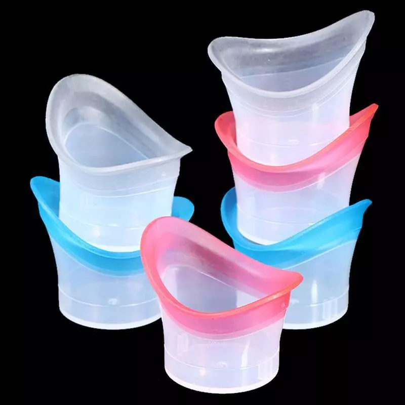 [ใหม่] 2 ชิ้น Eyewash ถ้วยซิลิโคน Resuable Soft Eye Bath Cup ถ้วยล้างตา [TH]