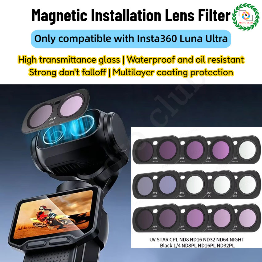 ตัวกรองเลนส์แม่เหล็กสําหรับ Insta360 Luna Ultra/UV CPL ND8 16 32 64 1/4 Black Mist Night Star Filter สําหรับ Insta360 Luna Ultra กล้องอุปกรณ์เสริม