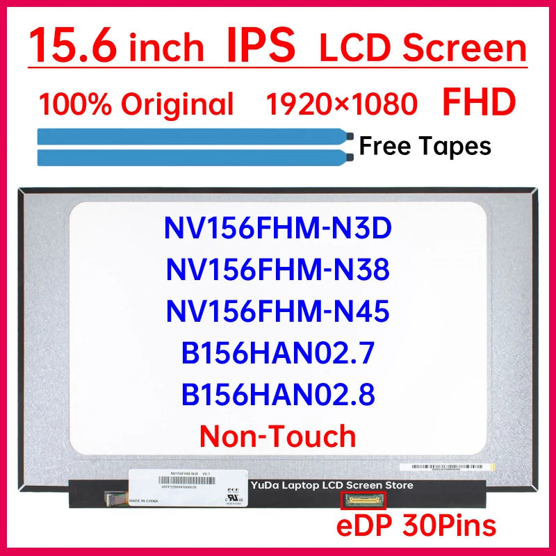 15.6 นิ้ว IPS แล็ปท็อปหน้าจอ LCD NV156FHM N3D NV156FHM-N3D NV156FHM-N38 NV156FHM-N45 B156HAN02.7 B15