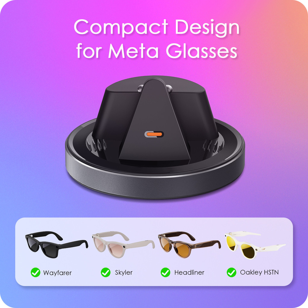 เหมาะสําหรับ Rayban Rayban Meta AI สมาร์ทแว่นตาฐานชาร์จ Anti-slip Stable Mini แบบพกพา Fast CHARGING 