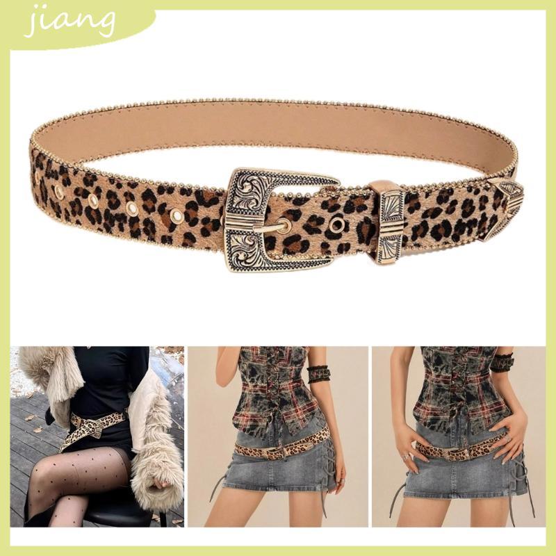 Women Waist Belt Leopard Pattern Belt for Jeans Pants 2000s Girl Belt Waist Decors