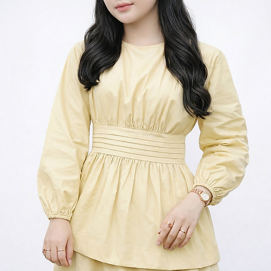 KATUN EUNHA เสื้อผ้าฝ้าย Poplin เสื้อเชิ้ตยีนส์ผู้หญิงทํางานสายริบบิ้นเกาหลี CROCUS
